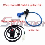 STONEDER Blue Ignition Coil + Black Handle Kill Switch For Pit Dirt Bike Motorcycle Coolster GPX SSR 50cc 70cc 90cc 110cc 125cc 140cc 150cc 160cc