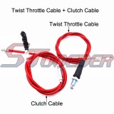 STONEDER Red 108mm 990mm Gas Throttle Cable + 64mm 970mm Clutch Cable For Chinese Pit Dirt Motor Bike Motorcycle Taotao Kayo Coolster SDG 50cc 70cc 90cc 110cc 125cc 140cc 150cc 160cc