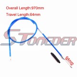 STONEDER Blue 108mm 990mm Gas Throttle Cable + 64mm 970mm Clutch Cable For Chinese Motorcycle Pit Dirt Motor Bike SSR Thumpstar YX Lifan 50cc 70cc 90cc 110cc 125cc 140cc 150cc 160cc