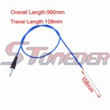 STONEDER Blue 108mm 990mm Gas Throttle Cable + 64mm 970mm Clutch Cable For Chinese Motorcycle Pit Dirt Motor Bike SSR Thumpstar YX Lifan 50cc 70cc 90cc 110cc 125cc 140cc 150cc 160cc