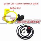STONEDER Yellow Ignition Coil + Black Handle Kill Switch For Pit Dirt Bike Motorcycle 50cc 70cc 90cc 110cc 125cc 140cc 150cc 160cc BSE TTR Thumpstar
