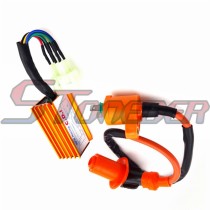 STONEDER Racing Ignition Coil + 6 Pin Wires AC CDI Box For Cinese GY6 50cc 125cc 150cc Engine ATV Quad Go Kart Moped Scooter