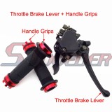 STONEDER Red 7/8'' 22mm Alloy Handle Grips Thumb Throttle Brake Lever Accelerator Assembly For Chinese ATV Quad 4 Wheeler 125cc 150cc 200cc 250cc