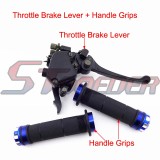 STONEDER Blue 7/8'' 22mm Alloy Handle Grips Thumb Throttle Brake Lever Accelerator Assembly For 125cc 150cc 200cc 250cc Chinese ATV Quad