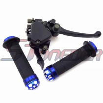 STONEDER Blue 7/8'' 22mm Alloy Handle Grips Thumb Throttle Brake Lever Accelerator Assembly For 125cc 150cc 200cc 250cc Chinese ATV Quad