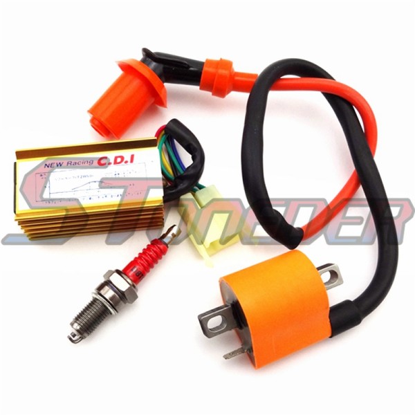 STONEDER Racing Ignition Coil + 6 Pin AC CDI Box + D8TC Spark Plug For 150cc 200cc 250cc Engine Chinese Dirt Pit Bike ATV Quad 4 Wheeler