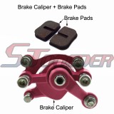 STONEDER Pink Rear Right Side Disc Brake Caliper + Brake Pads For Mini Pocket Dirt Bike Scooter 43cc 47cc 49cc