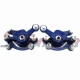 STONEDER Blue Front & Rear Disc Brake Caliper For 2 Stroke 47cc 49cc Pocket Bike Minimoto Mini Moto ATV Quad