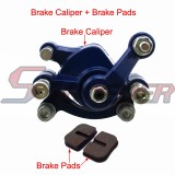 STONEDER Blue Rear Disc Brake Caliper + Brake Pads For 97cc Mini Bike BAJA DoodleBug BLITZ DB30 DB30S DB30R