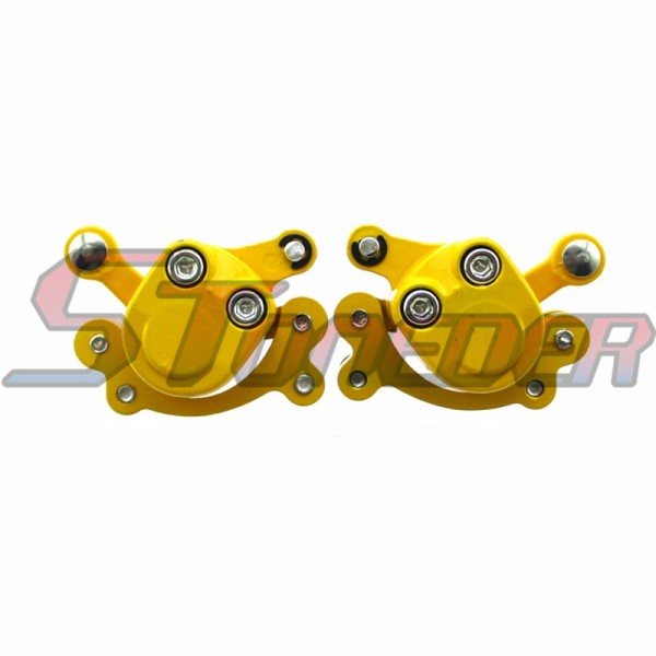 STONEDER Yellow Front & Rear Disc Brake Caliper For 2 Stroke 47cc 49cc Pocket Bike Minimoto Kid Dirt Baby Crosser