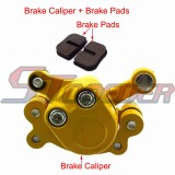 STONEDER Yellow Front Left Side Disc Brake Caliper + Brake Pads For Mini Gas Electric Go Kart