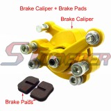 STONEDER Yellow Left Disc Brake Caliper + Brake Pads For 33cc 43cc 49cc 50cc Gas Goped Stand Up Scooter