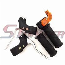 STONEDER Twist Throttle Handle Grips + Brake Lever For 47cc 49cc 2 Stroke Mini Dirt Cross Bike Pocket Bike Mini Moto Chooper