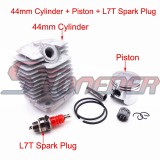 STONEDER 44mm Cylinder Head + 12mm Piston Pin Ring + L7T Spark Plug For 2 Stroke 49cc Engine Chinese Mini ATV Quad Pocket Dirt Bike