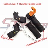 STONEDER Twist Throttle Handle Grips + Brake Lever For 47cc 49cc 2 Stroke Mini Dirt Cross Bike Pocket Bike Mini Moto Chooper