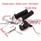 STONEDER 7/8'' 22mm Throttle Handle Grips + Kill Stop Switch + Brake Lever For 47cc 49cc 2 Stroke Pocket Bike Mini Dirt Minimoto Chooper