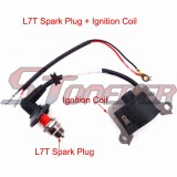 STONEDER Ignition Coil + Red L7T Spark Plug For 2 Stroke 33cc 43cc 49cc Engine Chinese Goped Scooter Mini Moto Super Pocket Bike