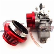 STONEDER Red 44mm Air Filter + Stack + Carburetor Carb For 2 Stroke Mini Moto Kids ATV Quad 4 Wheeler Go Kart 47cc 49cc