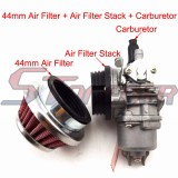 STONEDER 44mm Air Filter + Carburetor Carb + Stack For 2 Stroke Engine Mini Moto Kids Go Kart ATV Quad 4 Wheeler 47cc 49cc