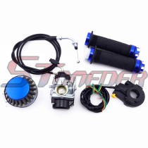 STONEDER Blue Racing Carburetor + 59mm Air Filter + Throttle Hand Grips + Cable + Kill Stop Switch For 2 Stroke 50cc 60cc 66cc 80cc Motorized Bicycle Push Bike