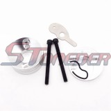 STONEDER 15mm Carburetor + Blue 44mm Air Filter Cleaner + Alloy Stack + Manifold For 2 Stroke 33cc 43cc 49cc Engine Goped EVO Gas Scooter