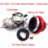 STONEDER 44mm Air Filter + Stack + Carburetor Carb For 2 Stroke 47cc 49cc Engine Mini Moto Kids ATV Quad 4 Wheeler Go Kart
