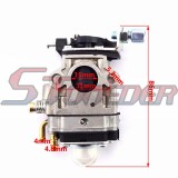 STONEDER 15mm Carburetor + Blue 44mm Air Filter Cleaner + Alloy Stack + Manifold For 2 Stroke 33cc 43cc 49cc Engine Goped EVO Gas Scooter
