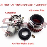 STONEDER 42mm Air Filter + Stack + Carburetor Carb For 2 Stroke 47cc 49cc Engine Mini Moto Kids ATV Quad 4 Wheeler Go Kart
