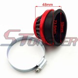 STONEDER Red Racing Carb Carburetor 58mm Air Filter Fuel Filter For 2 Stroke Gas Motorized Bicycle Push Bike 49cc 50cc 60cc 66cc 80cc