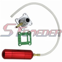 STONEDER Red Aluminum Boost Power Bottle + Intake Pipe Gasket For 2 Stroke 47cc 49cc Mini ATV Quad Dirt Pocket Bike