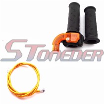 STONEDER Gold Throttle Cable + Twist Handle Throttle For 43cc 47cc 49cc Mini Dirt Kids ATV Pocket Bike Minimoto