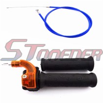 STONEDER Blue Trottle Cable + Twist Hanlde Throttle For Mini Dirt Kids ATV Pocket Bike Minimoto 43cc 47cc 49cc