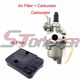 STONEDER Carburetor Carb + Air Filter Cleaner For 47cc 49cc 2 Stroke Engine Mini Moto Pocket Dirt Bike Mini Kids ATV Quad 4 Wheeler