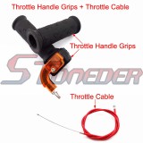 STONEDER Red Throttle Cable + Twist Throttle Grips For 43cc 47cc 49cc Mini Dirt ATV Quad Pocket Bike