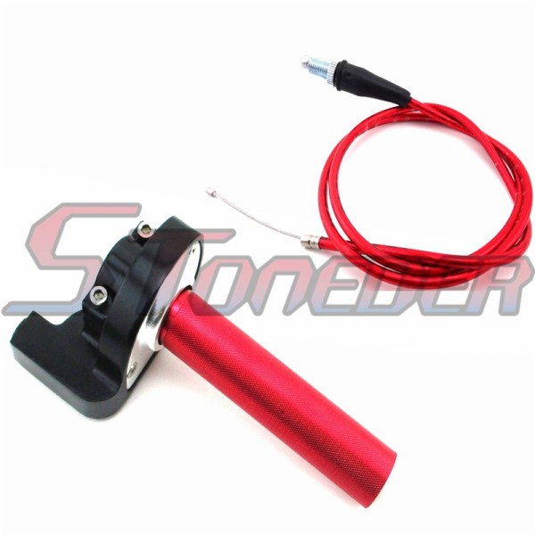 STONEDER 1/4 Turn Aluminum Twsit Handle Throttle + 108mm 990mm Throttle Cable For 50cc 70cc 90cc 110cc 125cc 140cc 150cc 160cc Pit Dirt Trail Motor Bike Kayo Taotao GPX
