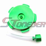 STONEDER Green CNC Aluminum Fuel Tank Cap Cover + Throttle Handle Grips For Chinese Pit Dirt Motor Trail Bike 50cc 70cc 90cc 110cc 125cc 140cc 150cc 160cc TTR YCF GPX