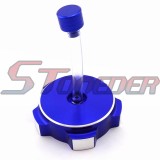 STONEDER Blue CNC Aluminum Fuel Tank Cover Cap + Soft Rubber Throttle Handle Grips For Chinese Pit Dirt Motor Trail Bike 50cc 70cc 90cc 110cc 125cc 140cc 150cc 160cc XR50 CRF50