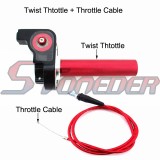 STONEDER 1/4 Turn Aluminum Twsit Handle Throttle + 108mm 990mm Throttle Cable For 50cc 70cc 90cc 110cc 125cc 140cc 150cc 160cc Pit Dirt Trail Motor Bike Kayo Taotao GPX