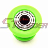 STONEDER Green 10mm Chain Roller Pulley Tensioner + Black Chain Slider Rear Swingarm Guard For Pit Dirt Motor Trail Bike Motorcycle Motocross