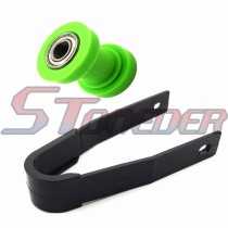 STONEDER Green 8mm Chain Roller Pulley Tensioner + Black Chain Slider Rear Swingarm Guard For Pit Dirt Motor Trail Bike Motorcycle Motocross