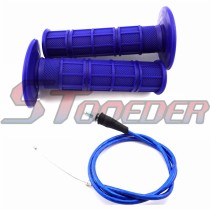 STONEDER Blue 108mm 990mm Throttle Cable + Durable Throttle Handle Grips For 50cc 70cc 90cc 110cc 125cc 140cc 150cc Pit Dirt Motor Trail Bike Motocross TTR YCF SDG SSR