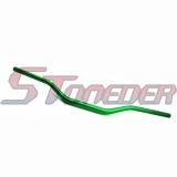 STONEDER Green Aluminum 1 1/8'' 28mm Fat Handlebar + Durable Soft Throttle Handle Grips For Pit Dirt Motor Trail Bike Motorcycle Motocross ATV Quad 4 Wheeler