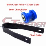 STONEDER Blue 8mm Chain Roller + Chain Slider For Pit Dirt Motor Bike Motorcycle Motocross Kayo BSE SSR Coolster
