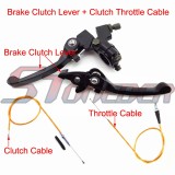 STONEDER Alloy Folding Brake Clutch Lever + Gold 84.5mm 1070mm Clutch Cable + 108mm 990mm Throttle Cable For Chinese Pit Dirt Bike SDG Braaap Taotao 50cc 70cc 90cc 110cc 125cc 140cc 150cc 160cc