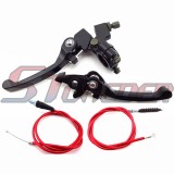 STONEDER Alloy Folding Brake Clutch Lever + Red 84.5mm 1070mm Clutch Cable + 108mm 990mm Throttle Cable For Chinese 50cc 70cc 90cc 110cc 125cc 140cc 150cc 160cc Pit Dirt Bike Atomik Pitster Pro SDG