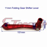 STONEDER Red Aluminum Folding 11mm Gear Shifter Lever + Durable Soft Rubber Grips For Braaap Thumpstar BSE Chinese Pit Dirt Motor Bike 50cc 70cc 90cc 110cc 125cc 140cc 150cc 160cc