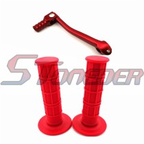 STONEDER Red Aluminum Folding 11mm Gear Shifter Lever + Durable Soft Rubber Grips For Braaap Thumpstar BSE Chinese Pit Dirt Motor Bike 50cc 70cc 90cc 110cc 125cc 140cc 150cc 160cc