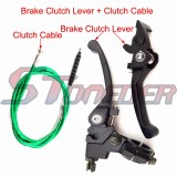 STONEDER Alloy Folding Brake Clutch Lever + 84.5mm 1070mm Green Clutch Cable For Chinese Pit Dirt Bike Kayo Taotao Lifan YX 50cc 70cc 90cc 110cc 125cc 140cc 150cc 160cc