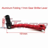 STONEDER Red 11mm Folding Aluminum Gear Shifter Lever + Durable Soft Rubber Handle Grips For 50cc 70cc 90cc 110cc 125cc 140cc 150cc 160cc Chinese Pit Dirt Bike DHZ Pitster Pro Stomp