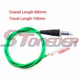 STONEDER Alloy Folding Brake Clutch Lever + Green 108mm 990mm Gas Throttle Cable For Chinese 50cc 70cc 90cc 110cc 125cc 140cc 150cc 160cc Pit Dirt Bike Motorcycle Kayo GPX Thumpstar Taotao